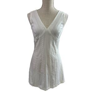Vintage Abercrombie & Fitch Embroidered Mini Dress Made in England Retro 70s